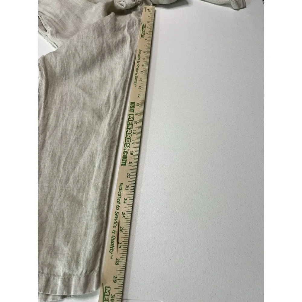Club Room Luxury 100% Linen Men's 38x30 Flat Front Pants Beige Resort Vacation